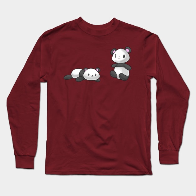 Kawaii Baby Pandas Long Sleeve T-Shirt by aishiiart